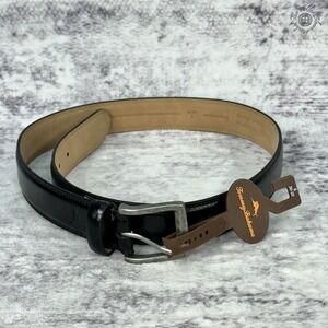NWT Tommy Bahama Leather Belt Black Small 30-32 MSRP $79.50 11TO010001